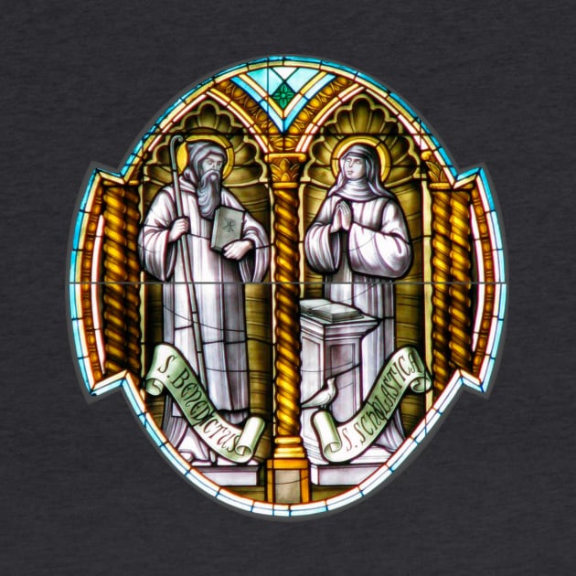 Saint Benedict and Saint Scholastica Stained Glass by Catholicamtees